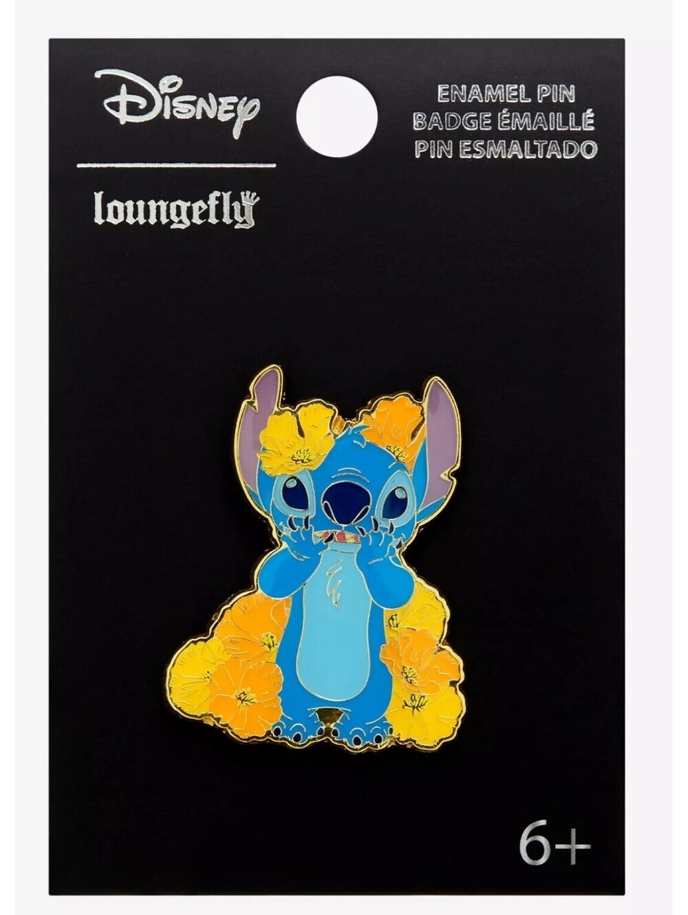 Loungefly Disney Lilo & Stitch Happy Stitch & Poppies Enamel Pin